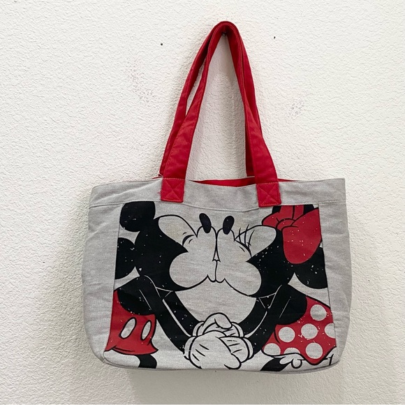 DISNEY Mickey & Minnie Mouse Kissing 2- Sided Canvas Tote Bag New (Old Stock) - Picture 5 of 16